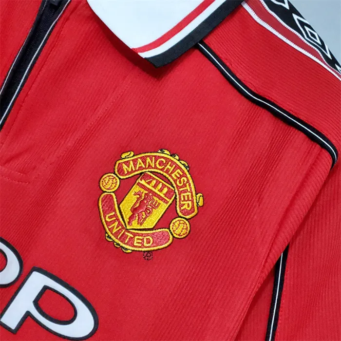 Camiseta de fútbol retro del equipo de fútbol del Manchester United, kit de local 1998/99