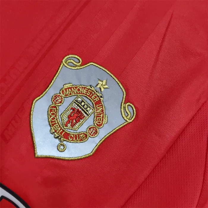 Camiseta de fútbol retro del equipo de fútbol del Manchester United, kit de local 1999/00