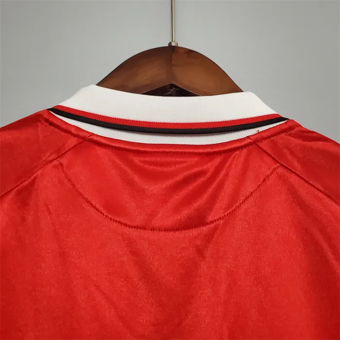 Camiseta de fútbol retro del equipo de fútbol del Manchester United, kit de local 1999/00