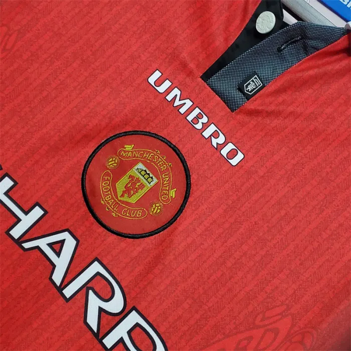 Camiseta de fútbol retro de manga larga del Manchester United, equipo de fútbol local, 1996