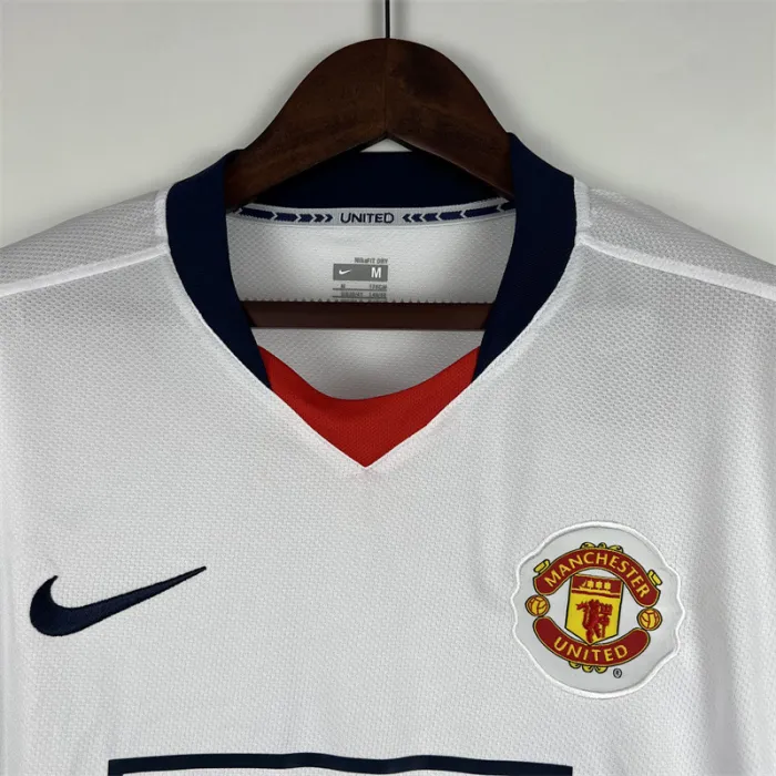 Camiseta de visitante del Manchester United 2007/08, camiseta retro de fútbol de manga larga