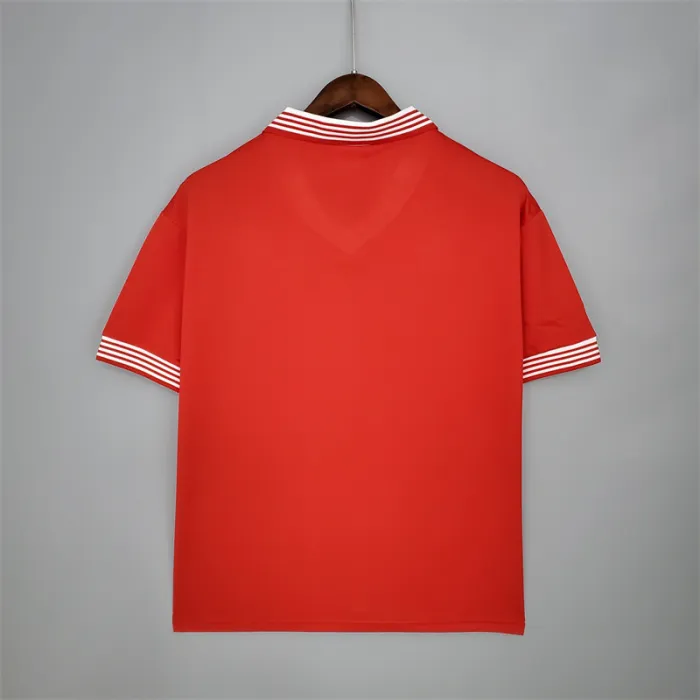 Camiseta de fútbol retro del equipo de fútbol del Manchester United, kit de local de 1977