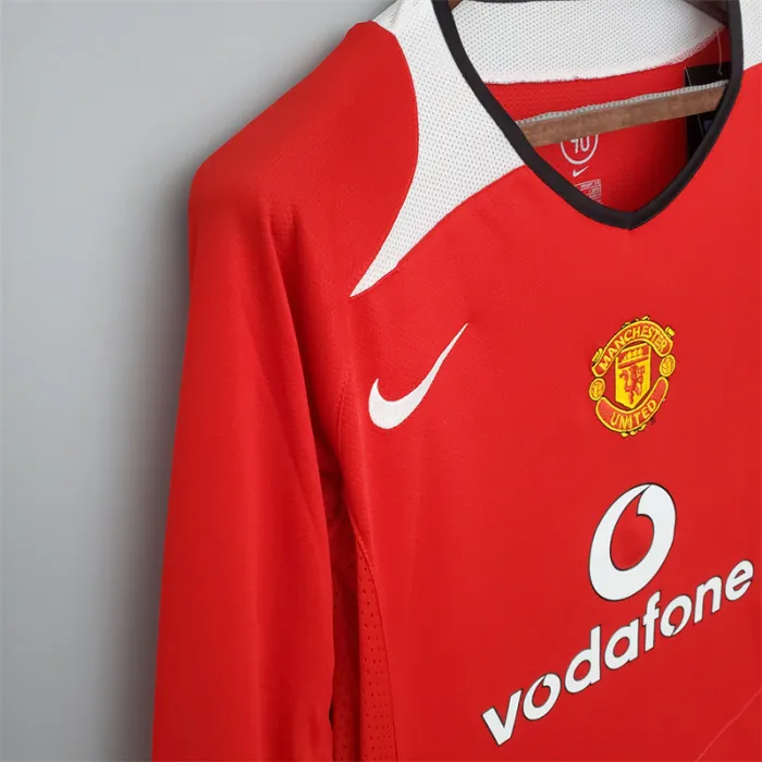 Camiseta de fútbol retro de manga larga del Manchester United Home Kit 2004/06
