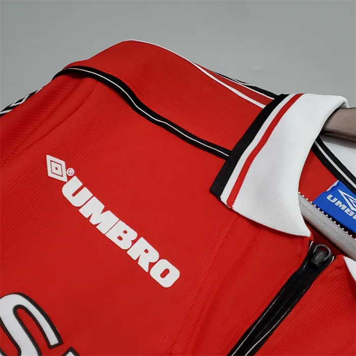 Camiseta de fútbol retro de manga larga del Manchester United para el equipo local 1998/99