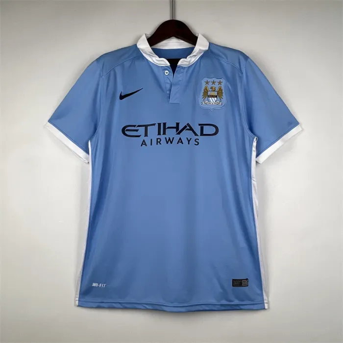 Camiseta de fútbol retro del Manchester City para el equipo local 2015/16