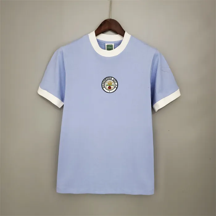 Camiseta de fútbol retro del equipo de fútbol del Manchester City, kit de local de 1972