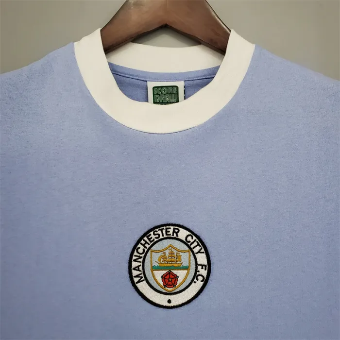 Camiseta de fútbol retro del equipo de fútbol del Manchester City, kit de local de 1972