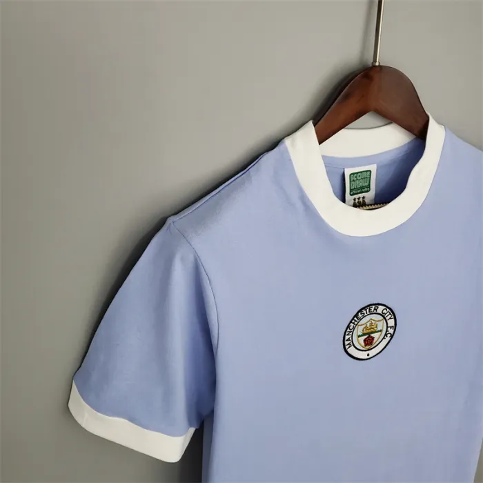 Camiseta de fútbol retro del equipo de fútbol del Manchester City, kit de local de 1972