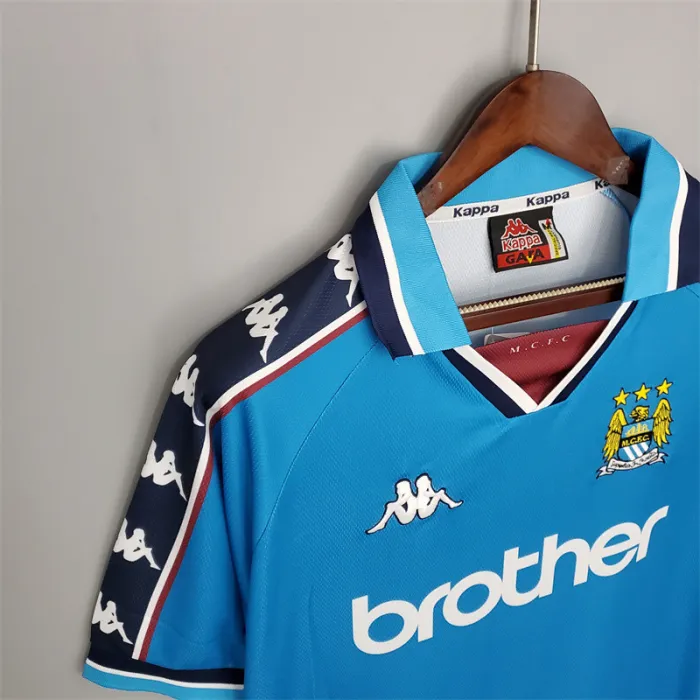 Camiseta de fútbol retro del Manchester City, equipo local, 1997/99
