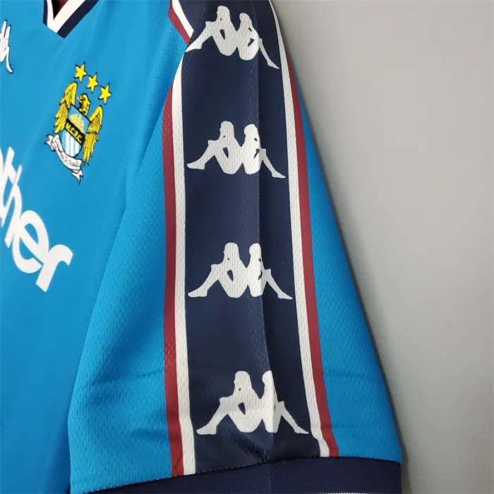 Camiseta de fútbol retro del Manchester City, equipo local, 1997/99