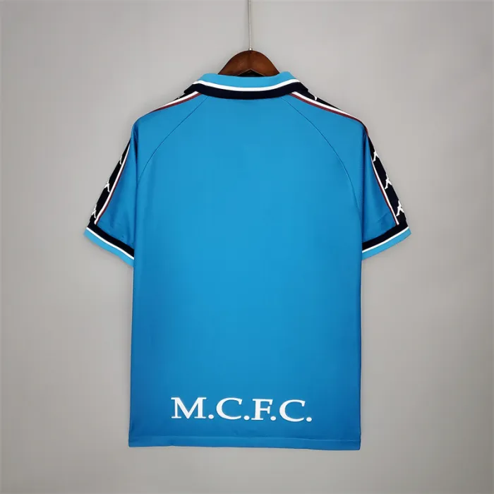 Camiseta de fútbol retro del Manchester City, equipo local, 1997/99