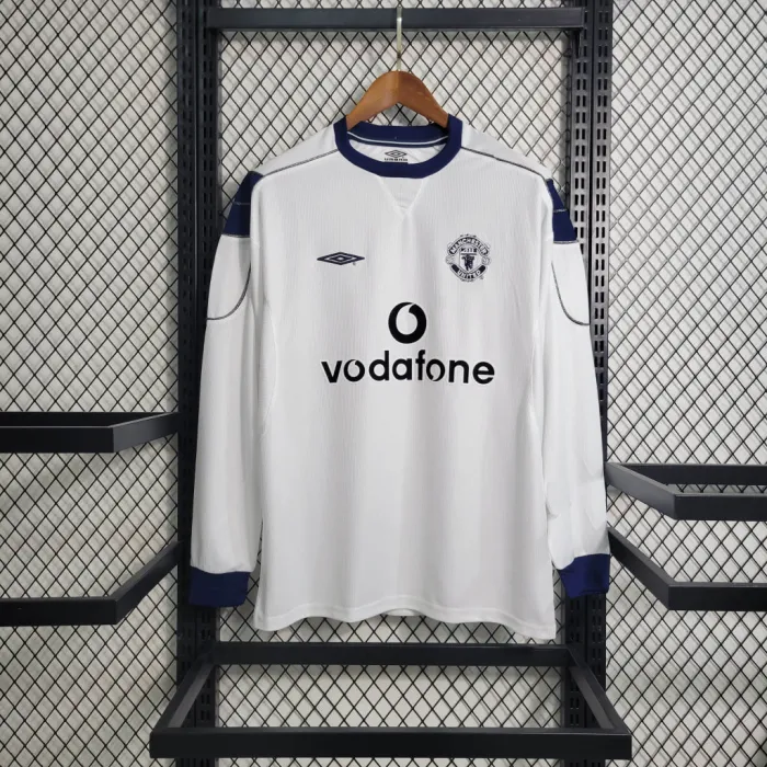 Camiseta de fútbol retro de manga larga del Manchester United, equipo visitante, 99/00