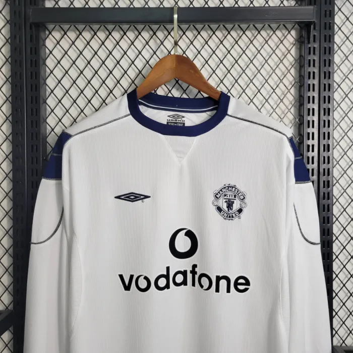 Camiseta de fútbol retro de manga larga del Manchester United, equipo visitante, 99/00