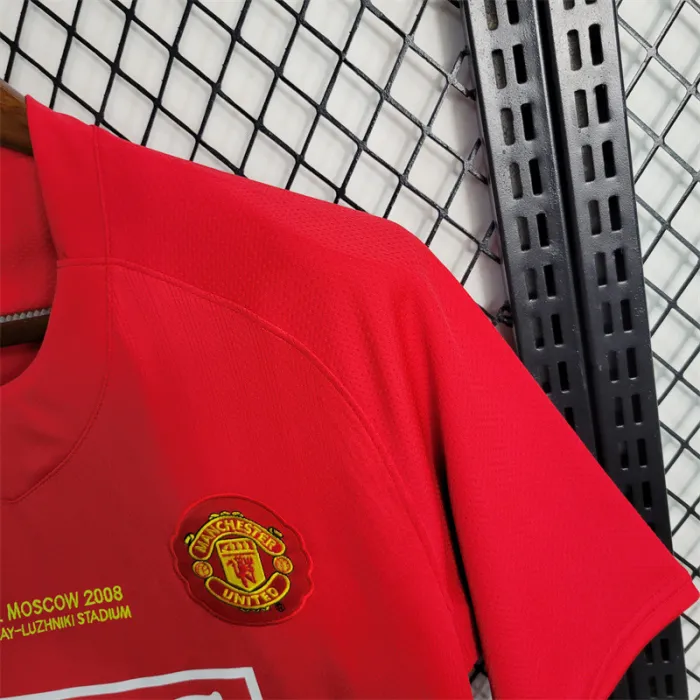 Camiseta de fútbol retro del Manchester United para el equipo local 07/08 (edición final de la UCL)