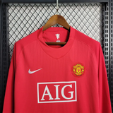 Manchester United Jersey Home Kit 07/08 Retro Long Sleeves Football Team Soccer Shirt - PalmSportss