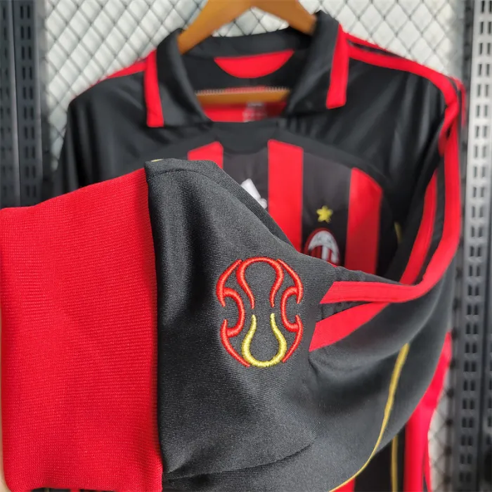 AC Milan Jersey Home Kit 2006 2007 Retro Long Sleeves