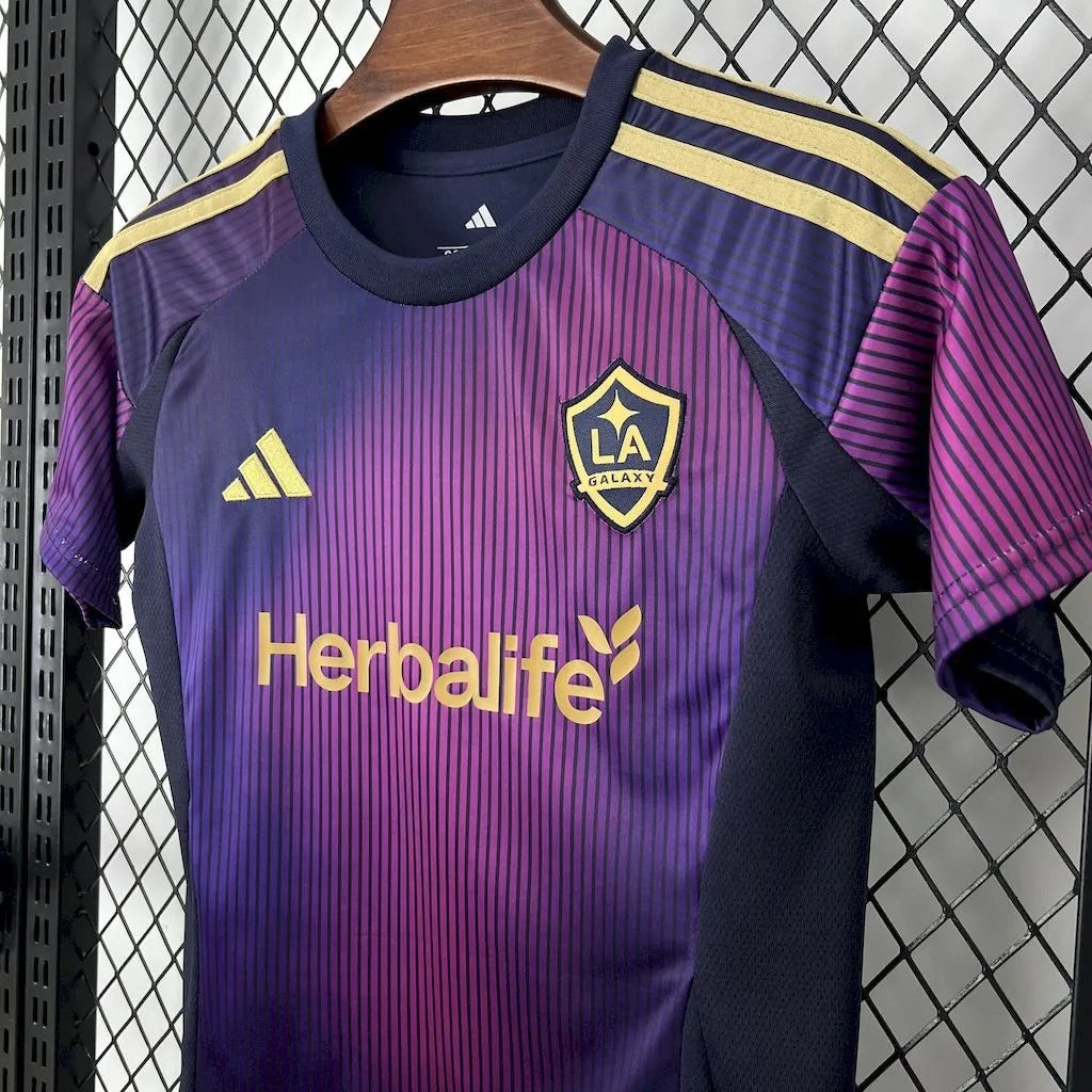 kids los angeles galaxy jersey 25/26 away football kit soccer jersey