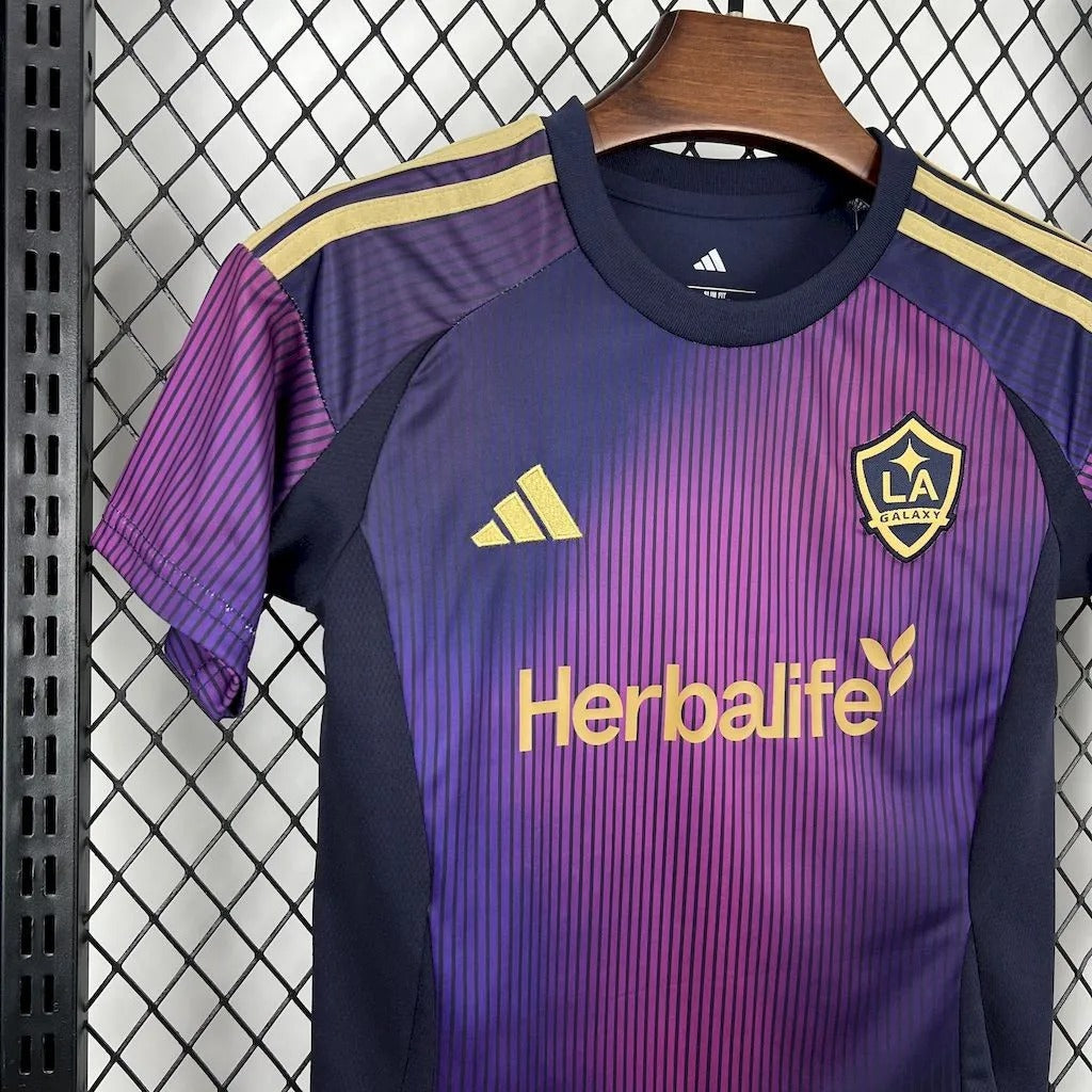 kids los angeles galaxy jersey 25/26 away football kit soccer jersey