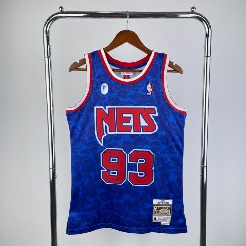 BAPE×M&N joint jersey: Nets blue