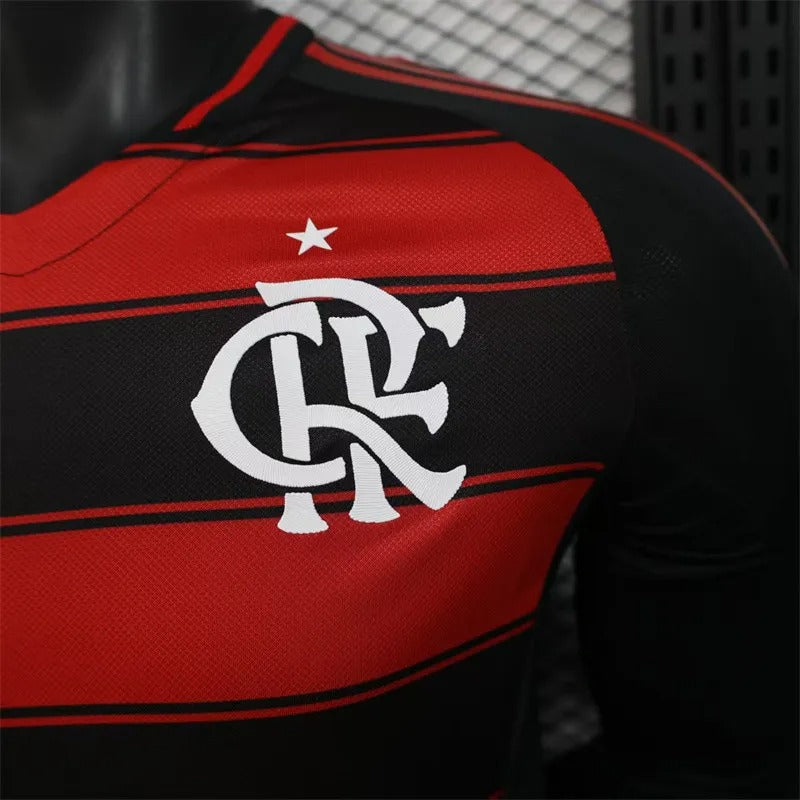 player version flamengo home jersey 25/26 long sleeves football kit soccer jersey