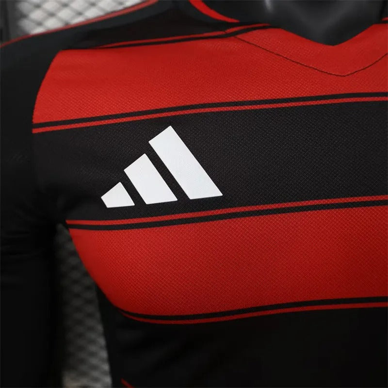 player version flamengo home jersey 25/26 long sleeves football kit soccer jersey