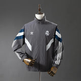 Real Madrid Windbreaker 2025/26 Grey Football Kit - PalmSportss