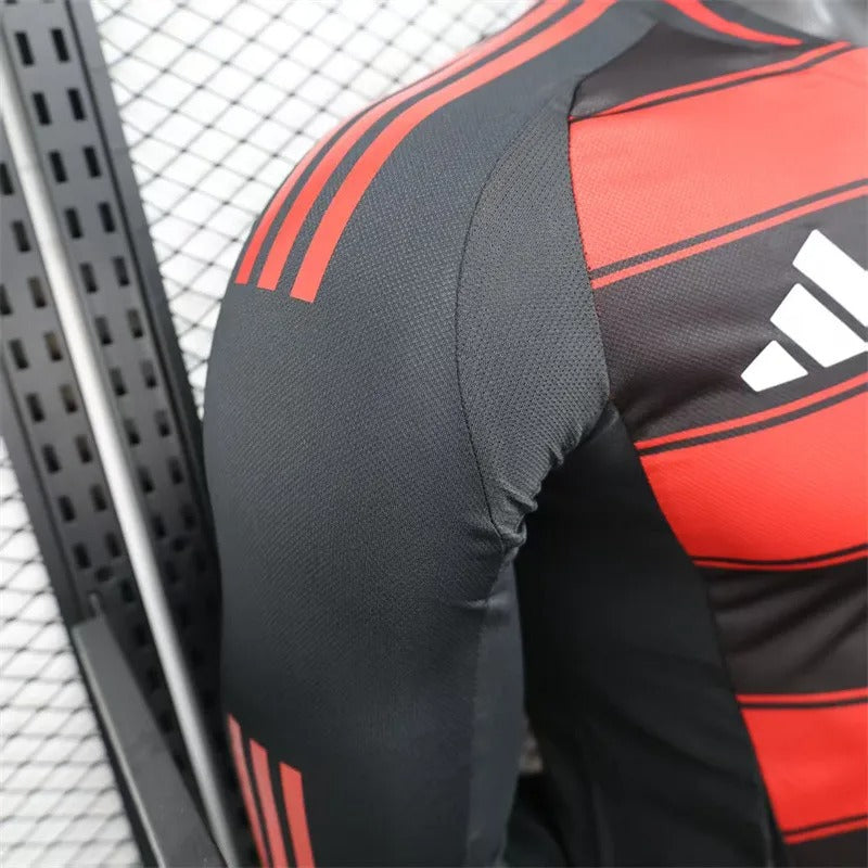 player version flamengo home jersey 25/26 long sleeves football kit soccer jersey