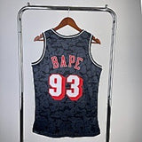 BAPE×M&N joint jersey: Heat black No. 93 - PalmSportss