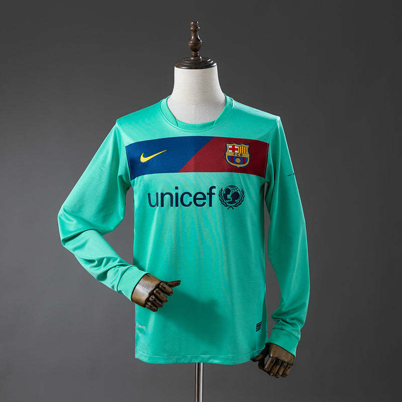 Barcelona Jersey 2010-11 Away Retro Football Kit Long Sleeves