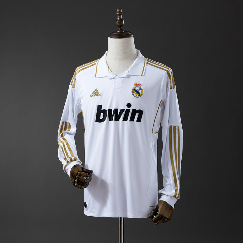 Real Madrid Jersey 2011-12 Home Retro Football Kit Long Sleeves