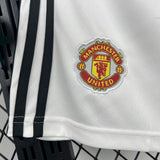 Man United Shorts 25/26 Home White Football Kit Soccer Shorts