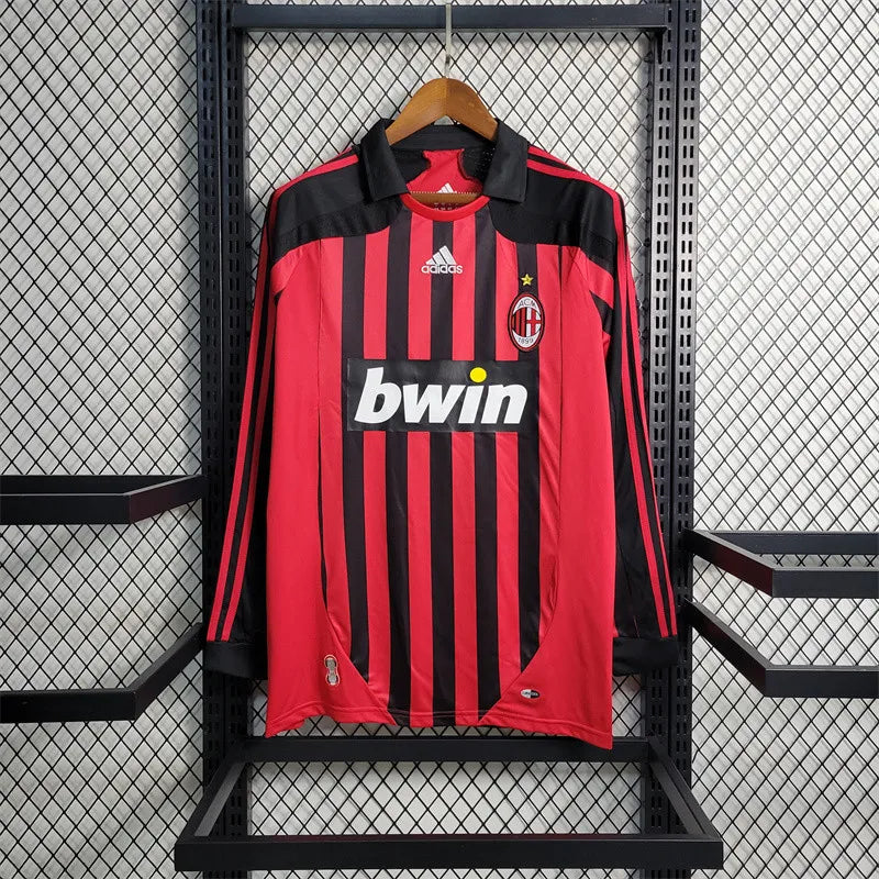 AC Milan Jersey Home kit 07/08 Long Sleeves  retro Football kit