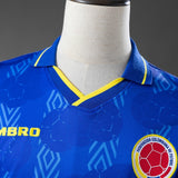 Colombia Away Jersey 1994 Retro Long Sleeves Football Kit Soccer Shirt