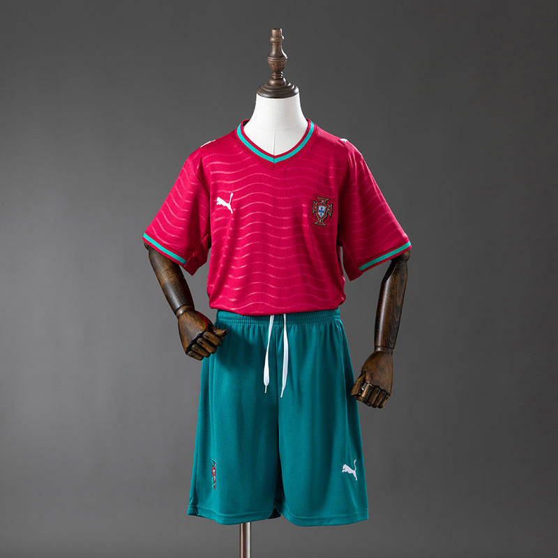 Kids Portugal Jersey 2026 World Cup Home Football Kit
