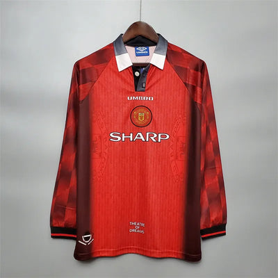 Manchester United Jersey Home Kit 1996 Retro Long Sleeves Football Team Soccer Shirt