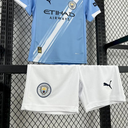 Kids Manchester City Home Jersey 25/26 Football Kit Soccer Jersey