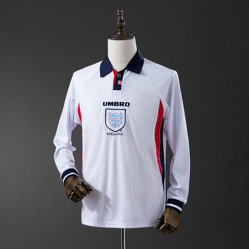 England Jersey 1998 Home Retro Football Kit Long Sleeves