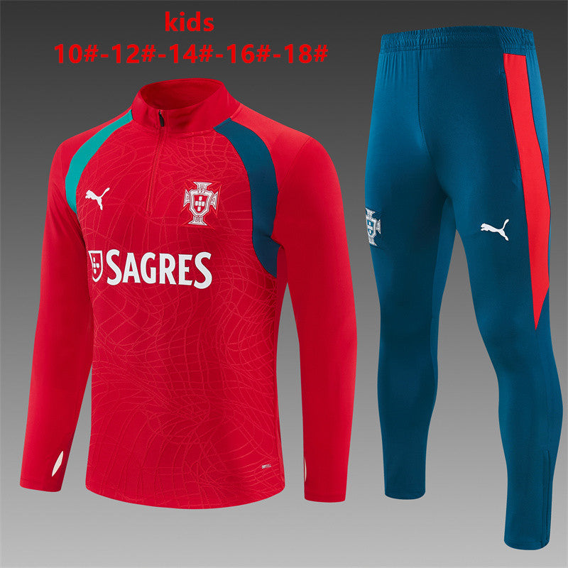 Kids Portugal Training Tracksuits 2026-2027 Football Kit Soccer Jersey