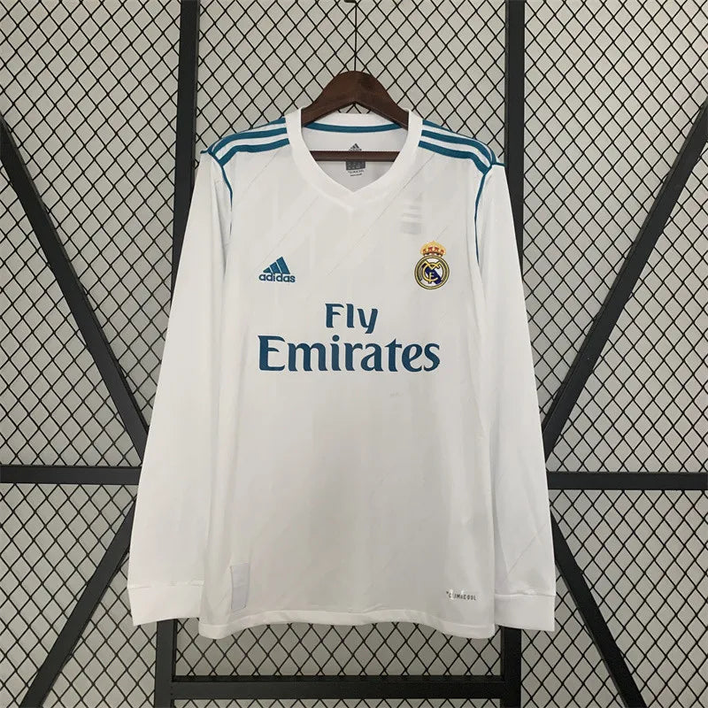 Camiseta de fútbol retro de manga larga del Real Madrid Home Kit 17/18