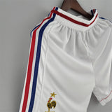 Retro France White Shorts 1998 Football Jersey