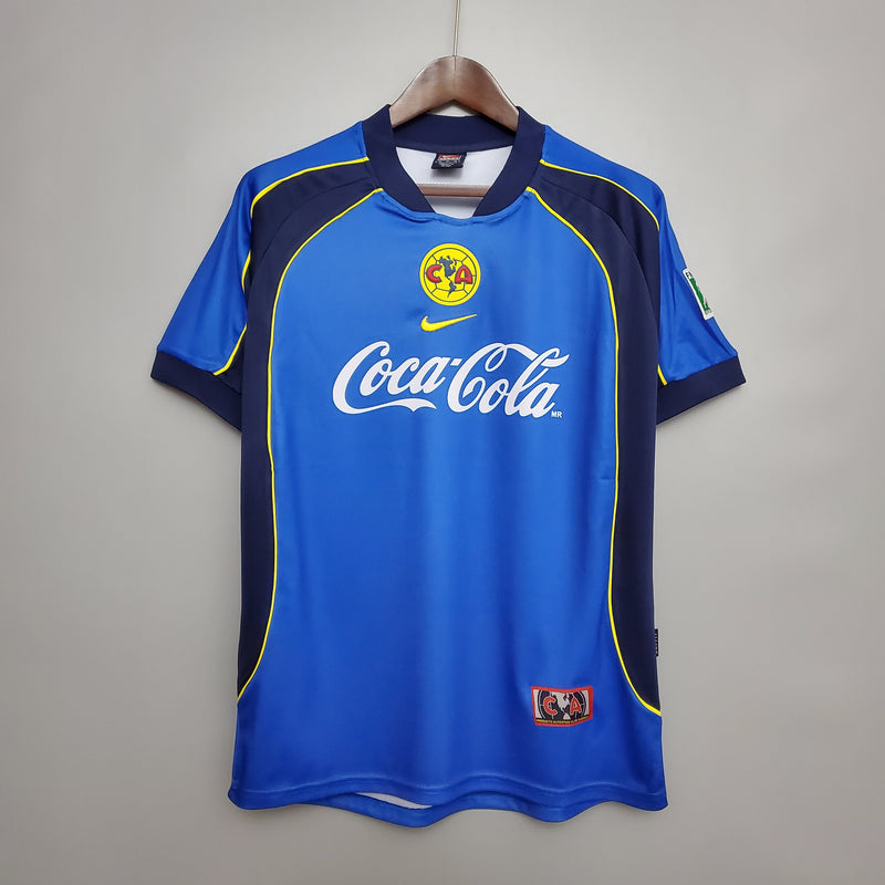 Retro Club America Jersey 2001-02 Away Blue Football Kit Soccer Jersey