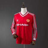 Man United Jersey 1986-88 Home Retro Kit Long Sleeves