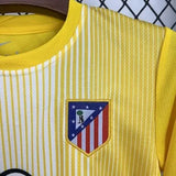 Kids Atletico Madrid Jersey 25/26 Yellow Goalkeeper Football Kit Soccer Jersey - PalmSportss