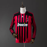 AC Milan Jersey 2007/08 Home Retro Football Kit Long Sleeves