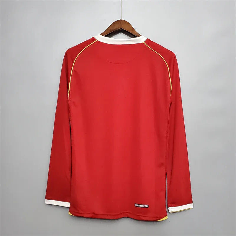 Manchester United Jersey Home Kit 2006/07 Retro Long Sleeves Football Team Soccer Shirt