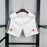 Man United Shorts 25/26 Home White Football Kit Soccer Shorts
