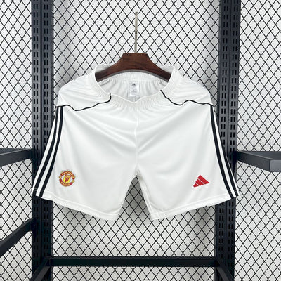Manchester United Shorts 25/26 Home White Football Kit Soccer Shorts