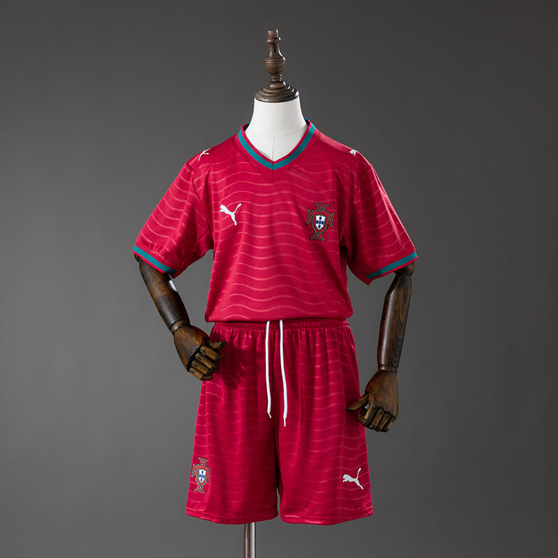 Kids Portugal Home Jersey 2026 World Cup Football Kit Soccer Shirt