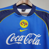 Retro Club America Jersey 2001-02 Away Blue Football Kit Soccer Jersey