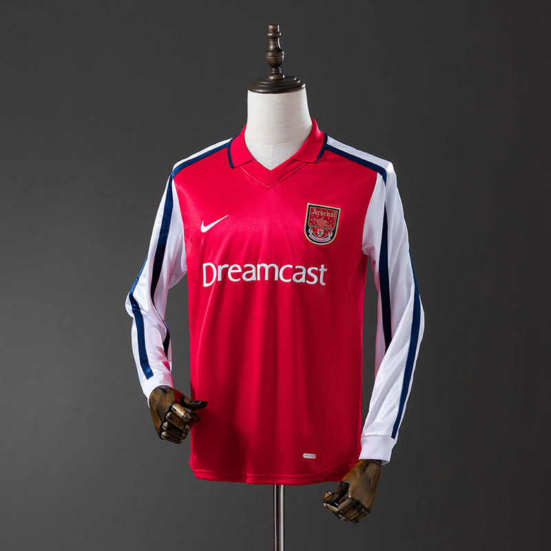 Arsenal Jersey 2001-02  Home Retro Football Kit Long Sleeves